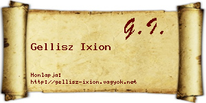 Gellisz Ixion névjegykártya